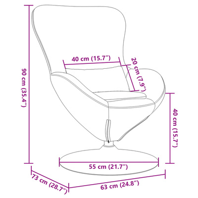 Fotel jajo Czarny 63 x 73 x 90 cm tkanina