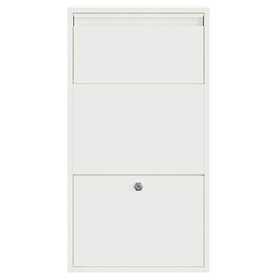 Skrzynka na przesyłki z drzwiami Biały 44 x 22 x 82 cm Stal