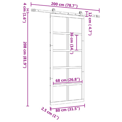 Drzwi przesuwne 80 x 208 cm Lite drewno sosnowe naturalny