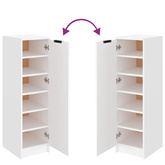 Szafka na buty, biała, 30x35x100 cm, materiał drewnopochodny