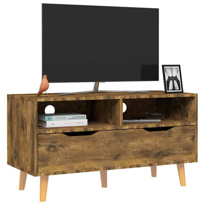 vidaXL Szafka pod TV, opalany dąb, 90x40x48,5 cm