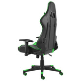 vidaXL Obrotowy fotel gamingowy, zielony, PVC