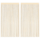 Zasłony sznurkowe, 2 sztuki, 100 x 250 cm, kremowe