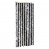 Zasłona przeciwko owadom, szaro-czarna, 90x220 cm, szenilowa