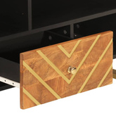 Szafka pod TV, brązowo-czarna 100x33,5x46 cm, lite drewno mango vidaXL