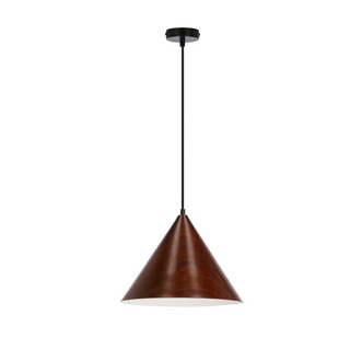 Dunca Lampa Wisząca 32 Czarny 1X40 E27 Klosz Ciemny Orzechowy