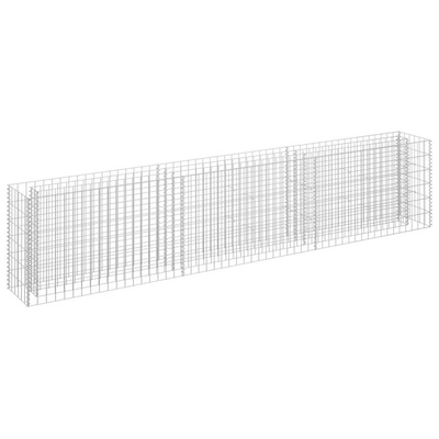 vidaXL Podwyższona donica gabionowa, galwanizowana stal, 270x30x60 cm