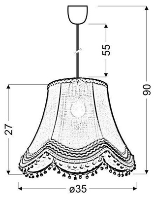 Lampa wisząca z abażurem Arlekin niebieska klasyczna do pokoju dziecięcego