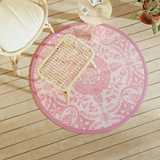 vidaXL Dywan na zewnątrz, różowy, Ø120 cm, PP