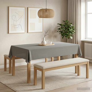 Obrus stołowy 5 szt. Prostokątny jasnoszary 140 x 220 cm