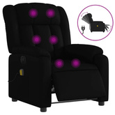 vidaXL Rozkładany fotel masujący, elektryczny, czarny, sztuczna skóra