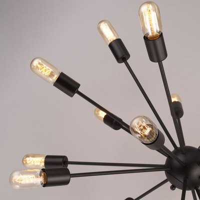 Lampa wisząca Abigali Retro Spikes, czarny 18xE27