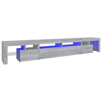 vidaXL Szafka pod TV z oświetleniem LED szary dąb sonoma 260x36,5x40cm