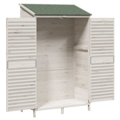 Shed ogrodowy Biały 106 x 56 x 176,5 cm Drewno Świerkowe