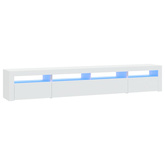 vidaXL Szafka pod TV z oświetleniem LED, biała, 240x35x40 cm