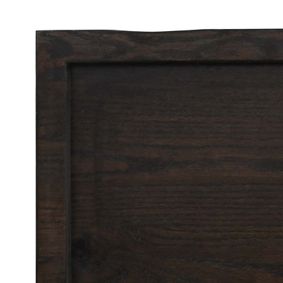 Blat ciemnobrązowy 140x40x(2-6) cm drewno z naturalną krawędzią