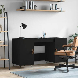 vidaXL Biurko, czarne, 140x50x75 cm, materiał drewnopochodny