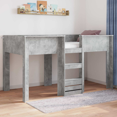 Łóżko piętrowe dla dzieci Betonowy szary 80 x 200 cm