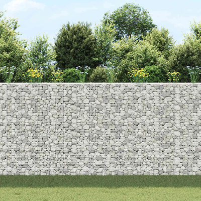 Wysokie donice gabionowe, 3 szt., 30x30x200 cm, żelazo