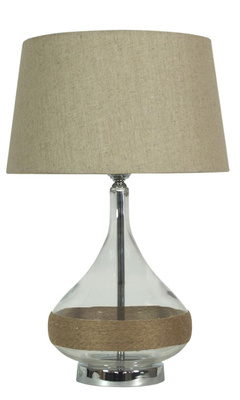 Lampa stołowa Eco 2 z abażurem czarna szklana do salonu E27
