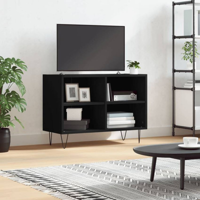 Szafka pod TV, czarna, 69,5x30x50 cm, materiał drewnopochodny vidaXL