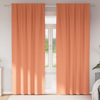 Firany blackout z kółkami 2 pcs terakota 245 x 140 cm Poliester