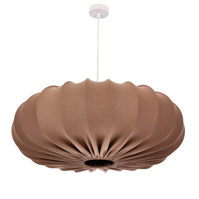 Lampa wisząca CAFEE' skandynawska - z abażurem brązowym mokka 66cm - nowoczesne oświetlenie sufitowe do salonu i jadalni E27