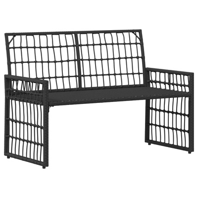 Ławka ogrodowa 2 -Seater 116 x 55 x 82 cm Stal i poli rattan
