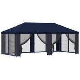 Altana z bokami 6 x 3 m niebieski Poliester i Stal 190