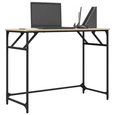 vidaXL Biurko, dąb sonoma, 100x45x76 cm, materiał drewnopochodny, stal