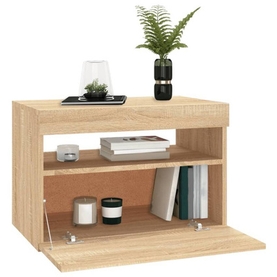 vidaXL Szafka pod TV z oświetleniem LED, dąb sonoma, 60x35x40 cm
