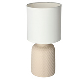 Lampka nocna Iner beżowa ceramiczna z abażurem