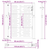 Brama ogrodowa Czarny 110 x 130 cm Stal malowana proszkowo