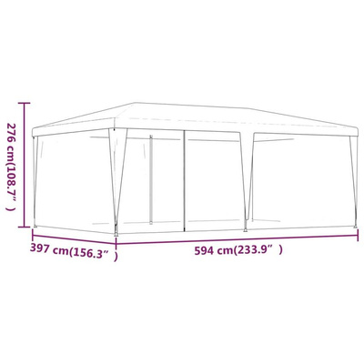 vidaXL Namiot imprezowy z 6 ścianami z siatki, zielony, 6x4 m, HDPE