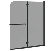 Osłona prysznicowa Czarny 120 x 140 cm Szkło ESG i aluminium
