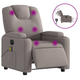 vidaXL Rozkładany fotel masujący, elektryczny, kolor taupe, tkanina model standard