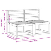 2 Sztuka Środkowa sofa ogrodowa Lite Drewno Akacji Biały