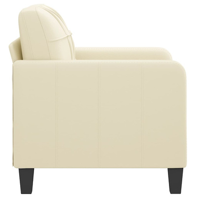 vidaXL Fotel, kremowy, 60 cm, obity sztuczną skórą