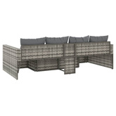 vidaXL 2-cz. zestaw wypoczynkowy do ogrodu, poduszki, szary, rattan PE model standard