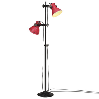 Lampa stojąca, 25 W, postarzany czerwony, 25x25x90/140 cm, E27