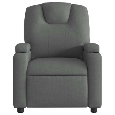 Rozkładany fotel masujący, ciemnoszary, obity tkaniną model standard