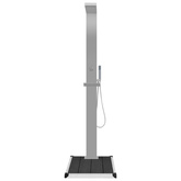 Prysznic ogrodowy z podstawą, WPC, stal nierdzewna