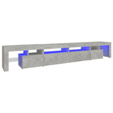 vidaXL Szafka pod TV z oświetleniem LED, szarość betonu, 260x36,5x40cm