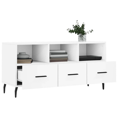 vidaXL Szafka pod TV, biała, 102x36x50 cm, materiał drewnopochodny wariant 7