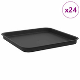 Kwadratowa Taca na Kwiaty 24 pcs Czarny 32 x 32 x 2,5 cm