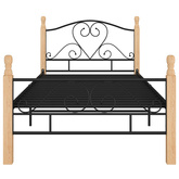 Rama łóżka, czarna, metalowa, 100 x 200 cm