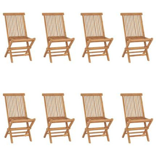 vidaXL Składane krzesła ogrodowe, 8 szt., lite drewno tekowe