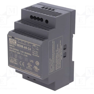 Zasilacz DIN Mean Well HDR-60-24 24V DC 2.5A 60W