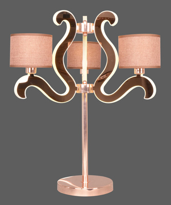 Lampka nocna Ambrosia miedziana z abażurami LED
