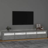 vidaXL Szafka pod TV z oświetleniem LED, szarość betonu, 240x35x40 cm